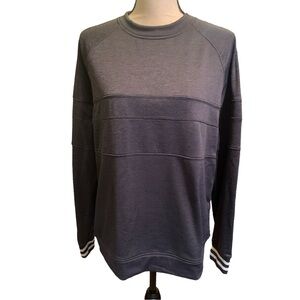 Cotopaxi Sweatshirt Mens Medium Gray Stripe Bandera Crew Pullover Organic Cotton